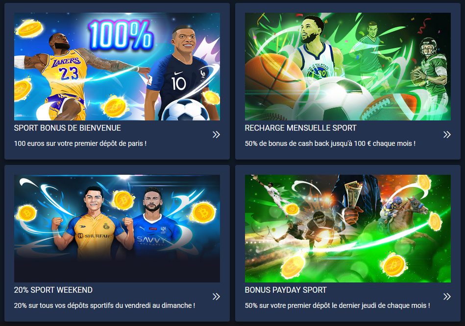 Les 4 bonus dédiés au paris sportifs
