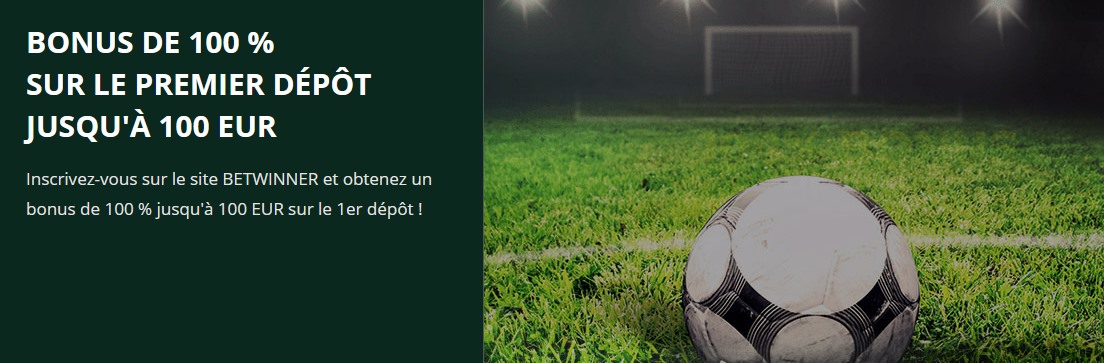 100% de bonus sur le premier dépôt jusqu'à 100 EUR