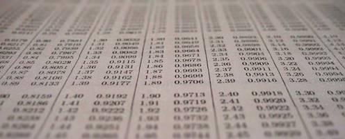 Un papier plein de chiffres